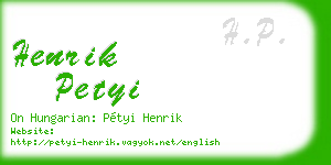 henrik petyi business card
